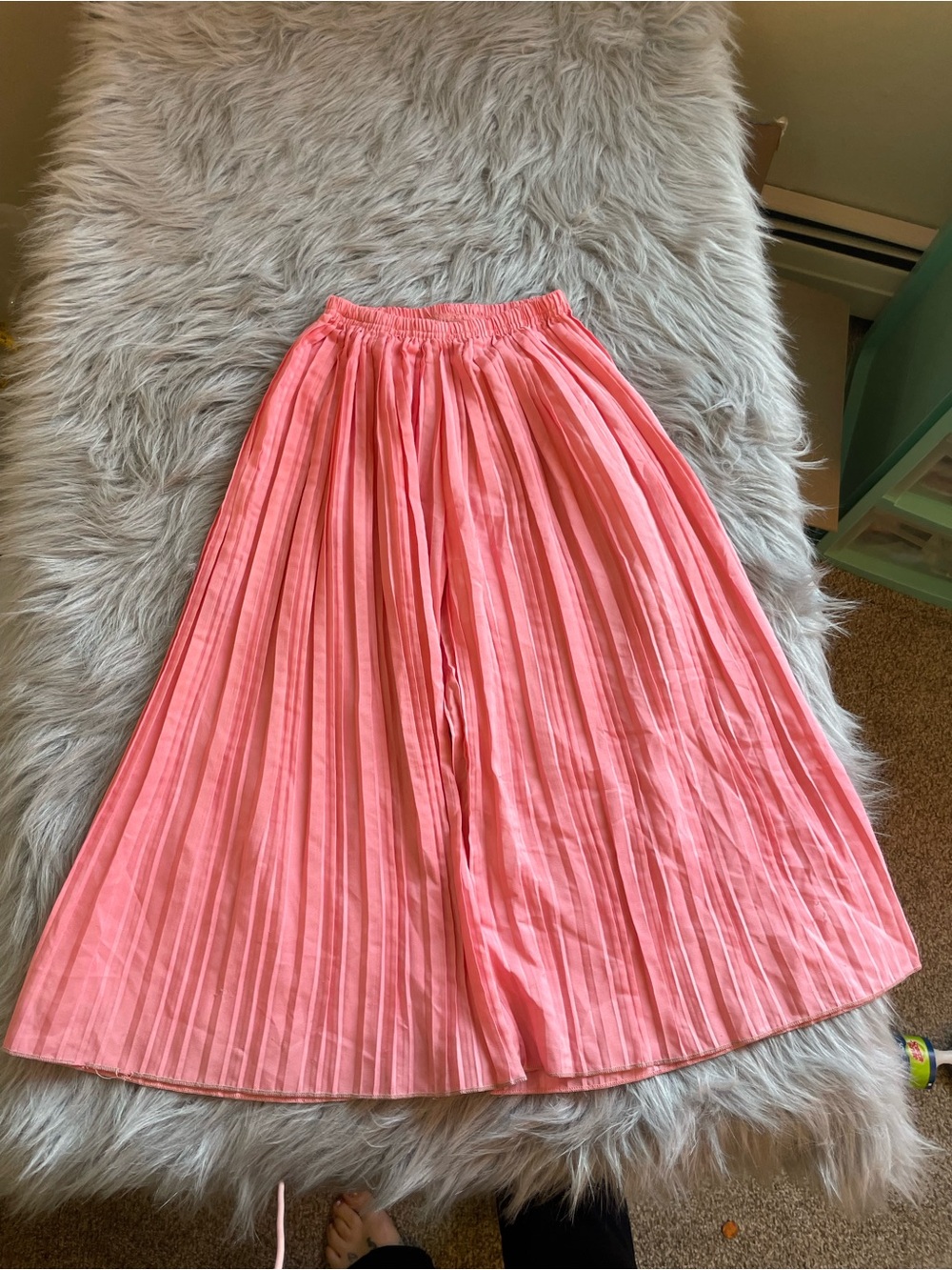 🌹SHEIN Coral Pleated Midi Skirt
